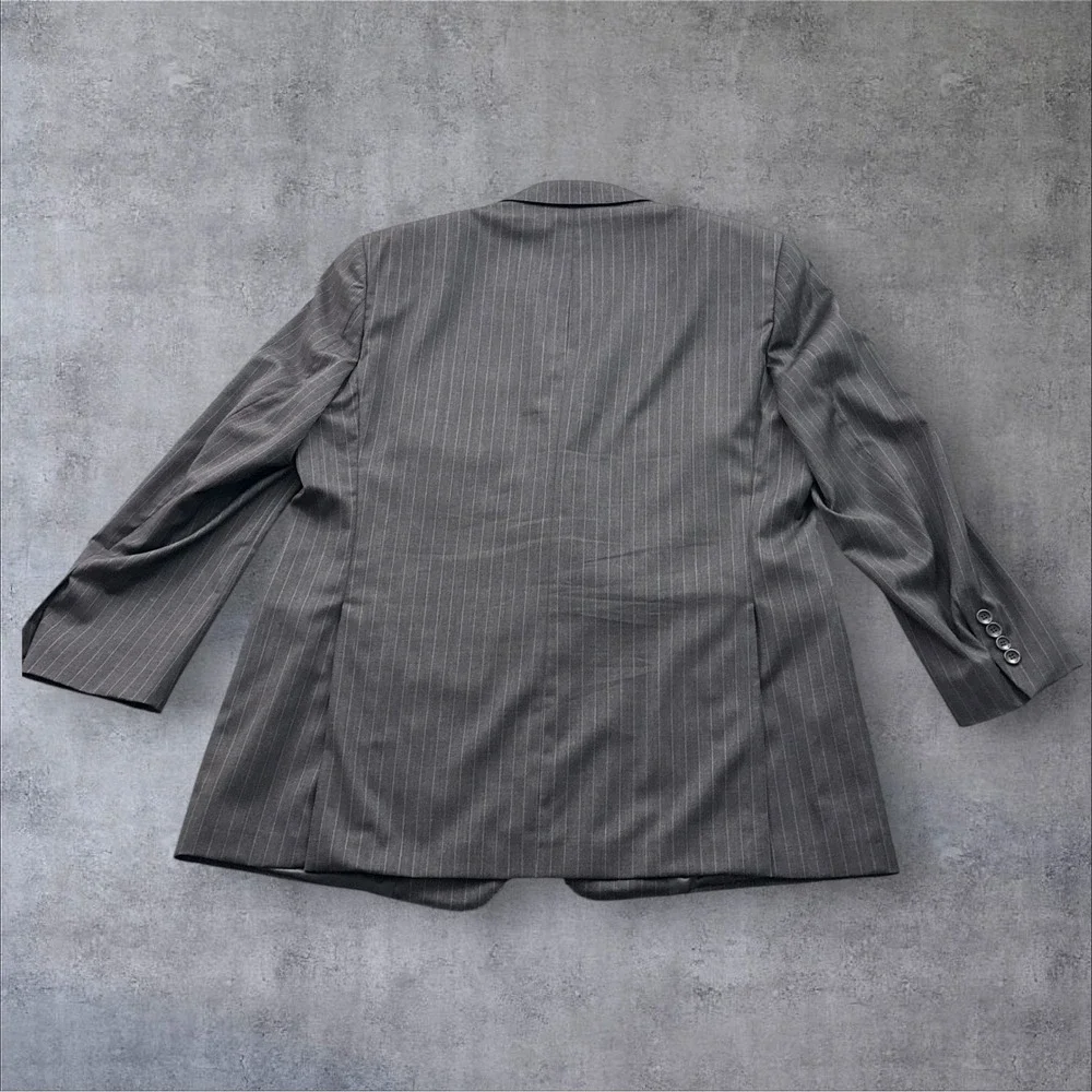 Brooks Brothers 1818 Regent Blazer Mens 48R Grey Pinstripe Wool Estrato USA